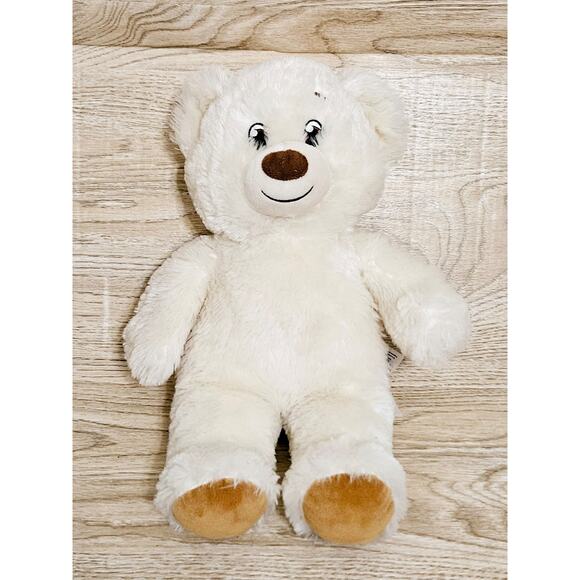 Build-A-Bear White/Cream Teddy Bear w/ Brown Nose 16" Stuffed Animal Plush Toy - Picture 1 of 6